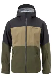 Flylow Malone Men's Winter Jacket, Black/Capers/Evergreen, X-Large