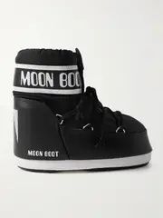 [Moon Boot] Moon Boot - Icon Low Shell And Faux Leather Snow Boots - Black - 33/35 33/35 Black