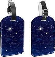 [CWAGFEQZ] 2-Pc Luggage Tags for Suitcases,Travel Tags for Luggage,Space Galaxy Constellation
