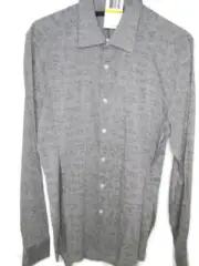 Kenneth Cole Gray Sand Combo Leaf Vine Mens Button Down Casual Shirt Medium New