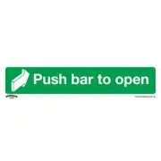Sealey Safe Conditions Safety Sign - Push Bar To Open - Self-Adhesive Vinyl SS29