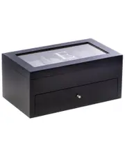 Bey-Berk Matte Black Wood 20 Watch Box