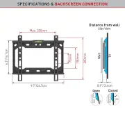 Barkan 13" - 43" Fixed TV Wall Mount - Black
