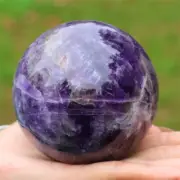 Natural Dream Amethyst Carved Ball Reiki Crystal Sphere Christmas gift XQ2883