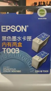 在飛比找Yahoo!奇摩拍賣優惠-EPSON 黑色墨水匣(內有2盒) T003 STYLUS 