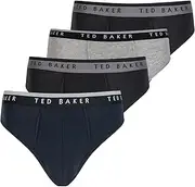 [TED BAKER] Men's Standard 4 Pack Cotton Stretch Briefs, Black