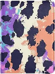 [Amooorous] Cheetah Prints Purple Vivid Leather decorative Passport Holder Cover Wallet Travel Documents Organizer Protector Passport Holder Lightweight, cheetah prints purple vivid, 1 size