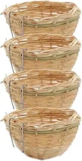 4Pcs Handwoven Nest Cage House Hatching Breeding Cave for Parrot, Canary or Cockatiel or Other Birds