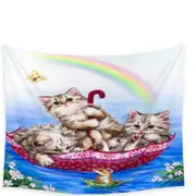 Cute Cats for Kids Three Kittens in the Lake Tapestry