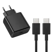 PD45W 1-Port USB PD Charger USB-C Fast Charging Wall Charger Adapter EU Plug US Plug with 1M Type-C to Type-C Cable