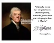 11X14 PHOTO THOMAS JEFFERSON GOVERNMENT QUOTE WITH FACSIMILE AUTOGRAPH (PQ-016)
