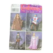 SIMPLICITY PATTERN 5520 Halloween Costumes for Kids Pattern Sz 3-8 Sewing UNCUT
