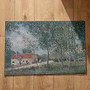 CEVAN Large Outdoor Mats For Front Welcome Bathroom Runner Oil Painting Art Landscape Doormats Outside Soft Flannel Surface, Customizable Design, Non-Slip Doormats 50x80cm