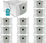 12 Pack X8 PRO Replacement Dust Bags for ECOVACS DEEBOT X8 PRO/T50 PRO/T50 MAX PRO OMNI Robot Vacuum Cleaner Accessories,4 Layers Effective Filtration，4L Large Capacity,Robot Vacuum and Mop Kit