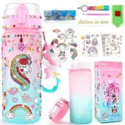 Decorate Your Own Water Bottle for Girls Age 4-6-8-10, Unicorn Toys for Girls...