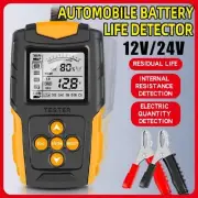 Car Lead-Acid Battery Tester 12V 24V LCD Charging Load Test Diagnostic Analyzer