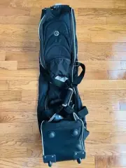 New Sears 48" Rip Stop Nylon Black Padded Wheeled Golf Clubs Travel Bag 55027