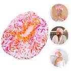 Reusable Shower Cap Decorative Shower Cap Women Satin Shower Cap Elastic Shower