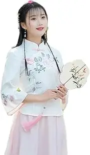 [JIMINISO] Hanfu Women Fairy Ancient Chinese Costume Embroidery Retro Ming Dynasty Princess Cheongsam Clothing
