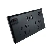5 Pack - Black Double GPO Power Point Socket w/ 2 x USB A & 1 x USB C