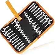 Mini Double Open End Wrench Set Metric and SAE 20 Pcs 4-11mm & 5/32" to 7/16" Mirror Chrome Finish Super Thin Open Ended Spanner Double Angle Head with Portable Storage Pouches