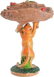 Outdoor Bird Feeder, Fox Shape Bird Feeding Bowl, Creative Resin Yard Art, 8.46x6.18 inches Decorative Ornament for Courtyard Garden, Patio, and Lawn Decoration