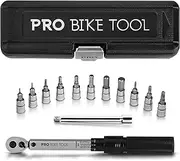 Pro Bike Tool Torque Wrench Set - 2 to 20 Nm - Bicycle Maintenance Kit for Road and MTB Bikes - Professional Cycling Multitool - Includes Allen & Torx Sockets, Extension Bar and Protective Storage Box
