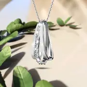 Sparkly Triple Round Necklace in White Gold Adorned With SWAROVSKI® Crystals