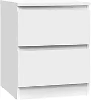 Artiss Bedside Table with 2 Drawers, White Bed Side Tables Storage Small Narrow Desk Chest of Drawer, Lamp Stand Nightstand Cabinet, Bedroom Living Room Home Furniture