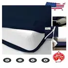 Luxury Zipper Fitted Sheet - Navy Blue California King Extra Deep 16 Inch Pocket