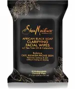 SheaMoisture Clarifying Facial Wipes for Oily, Blemish-Prone Skin African Black