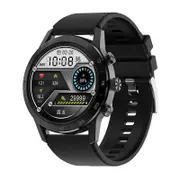 Smart Dual Display Analog Digital Call Watch Black Silicone Smart Watches