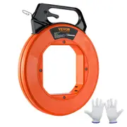Fish Tape, 73.2 m Length, 3 mm, Steel Wire Puller with Optimized Housing and Handle, Easy-to-Use Cable Puller Tool, Flexible Wire Fishing Tools for Walls and Electrical Conduit,