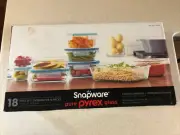 PYREX 18 PIECE SNAPWARE GLASS STORAGE SET W/ PLASTIC SNAP LIDS 2022 #1103106