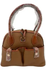 Dooney & Bourke Pebble Leather Domed Satchel Caramel