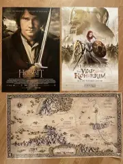 LOTR : War Of ROHIRRIM 2024 AMC REGAL 11x17 movie POSTER + Hobbit & ROHAN Map