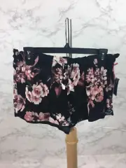 Cynthia Rowley Womens Black Floral Sleeping Shorts Sz Xs