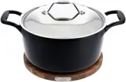 All-Clad Cast Iron Enameled Dutch Oven with Acacia Oven,