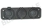 3 way 12V Accessory Plate Flush mount 2 Engel Fridge socket + 1 x DUAL USB