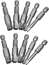 SeonFook 10pcs Pentagon Head Screwdriver Bits Set Magnetic Pentagonal Drive Bit 1/4 Inch Hex Shank S2 Steel Security Tamper Proof Screw Driver Bit Set 2-Inch Length [H3-H7.6]