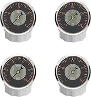 ELING Classical 52MM Gauge Set 0-180ohm Fuel Level Meter 0-10bar Oil Pressure Gauge Water Temperature 12V Voltmeter with Backlight for Car Limousine Vessels (Black+Stainless Steel)