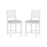 Linon Home Decor 22.5" Rectangle Wood 4-Legs Fabric Polyester White (Set of 2)