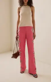 [Christopher Esber] Duke Embellished Cotton Wide-Leg Pants