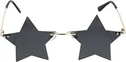 [Holibanna] Party Sunglasses Disco Eyeglasses Color Star Sunglasses Men Polarized Sunglasses Novelty Sunglasses for Adults Blue Christmas Stocking Star Shaped Glasses Grey Copper Alloy