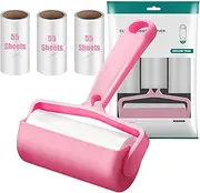 Liulbaod Lint Roller for Pet Hair - Extra Sticky Lint Remover with Cover, Dog Cat Hair Removal Tool, 4 Refills + 1 Handle, Mega Value Set 220 Sheets