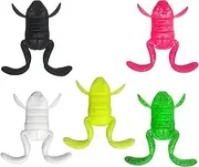 Frog Lures for Bass Fishing - Artificial Soft Bait Set of 5,Flexible Realistic Frog Lure with Hook for Bass Salmon Trout Walleye Catfish Crappie Creek Lake River Sea Swamp Stream Saltwater