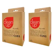 2x 10pc CleanUp CU65 Replacement Vacuum Bags Pro Series Cleaners White