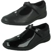 Girls Clarks Gem And Stars T-Bar School Shoes Relda gem