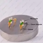 14k Yellow Gold Mini Cluster Daith Piercing Earring, Citrine Helix,Conch Earring