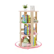 Costway 360° Spinning 3-Tier Book Shelf Rotating Bookcase Bookshelf Corner Rack Stand w/12 Sectors